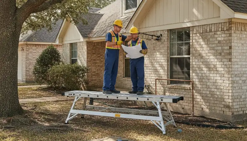 Fort Worth, TX plumber repairing a home plumbing leak for emergency plumbing service