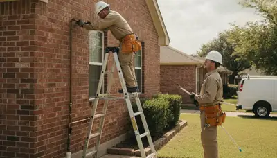 Fort Worth TX plumber repairing a home pipe for emergency plumbing service