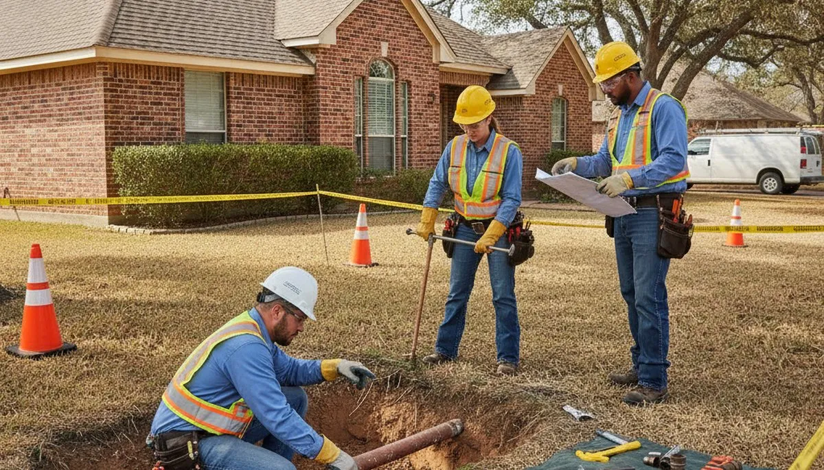 Fort Worth, TX emergency plumber repairing a residential pipe leak