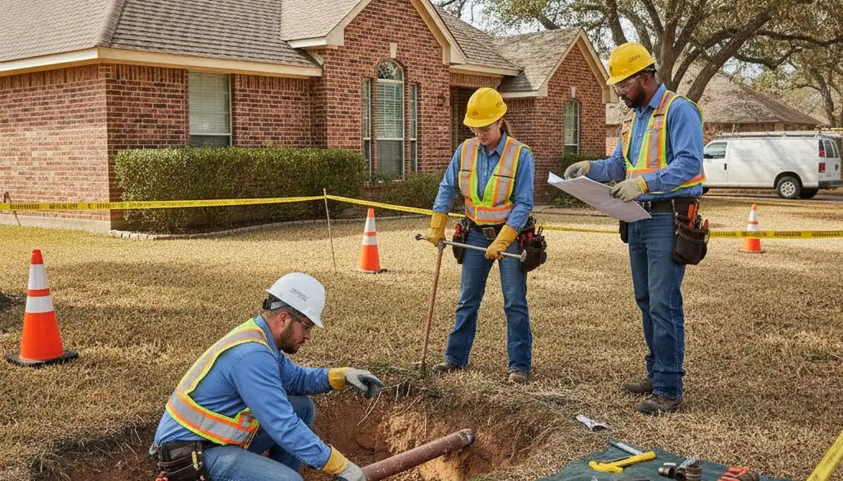 Fort Worth, TX emergency plumber repairing a residential pipe leak
