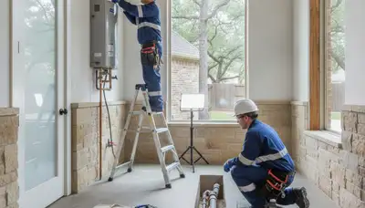 Fort Worth, TX emergency plumber repairing a residential pipe leak for fast plumbing service