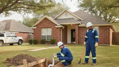 Fort Worth, TX emergency plumber fixing a residential pipe leak during plumbing repair service