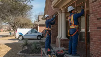 Fort Worth, TX emergency plumber repairing a residential plumbing leak on a service call