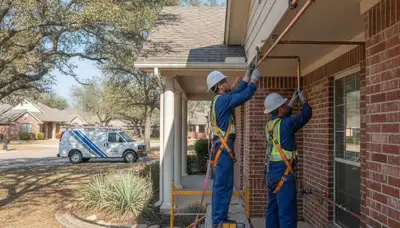 Fort Worth, TX emergency plumber repairing a plumbing leak for a local home or business
