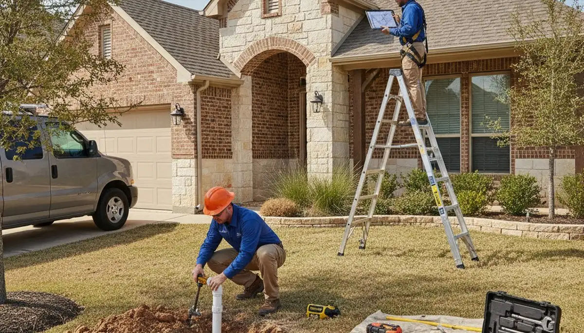 Fort Worth, TX plumber repairing a pipe for emergency plumbing service