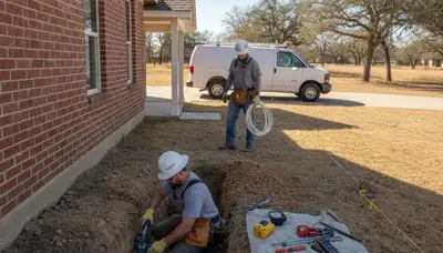 Fort Worth, TX emergency plumber repairing a leak for a residential plumbing service
