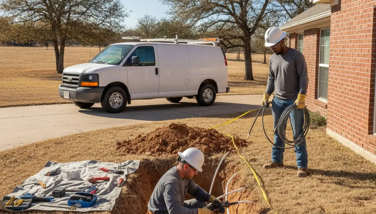 Fort Worth, TX plumber repairing a pipe for emergency plumbing service