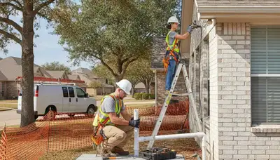 Fort Worth, TX plumber repairing a residential pipe leak for emergency plumbing service