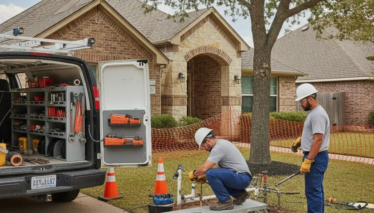 Fort Worth, TX emergency plumber inspecting plumbing repair work for a local home or business