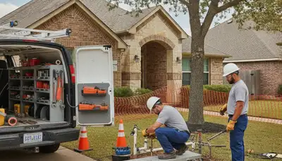 Fort Worth, TX emergency plumber inspecting plumbing repair work for a local home or business