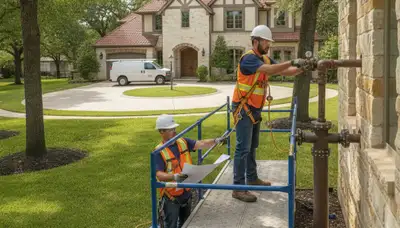 Fort Worth, TX plumber repairing a leak for emergency plumbing service