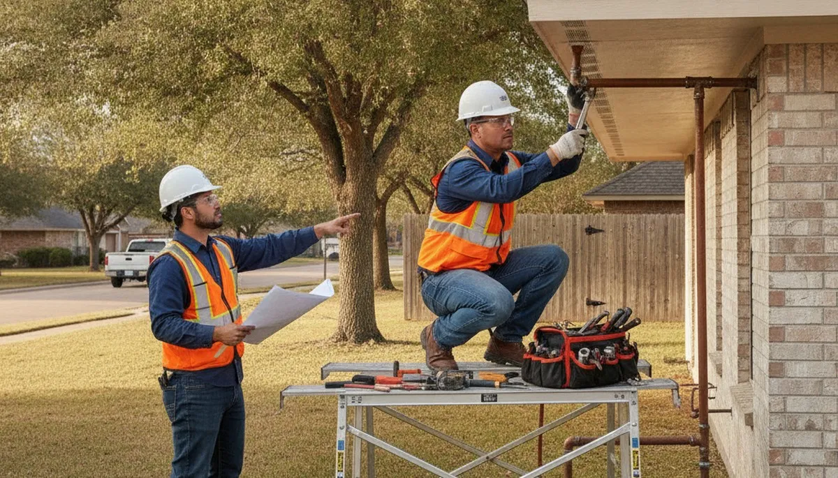 Fort Worth, TX plumber repairing a leak for emergency plumbing service