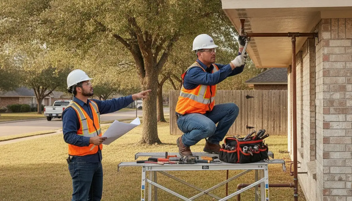 Fort Worth, TX plumber repairing a leak for emergency plumbing service