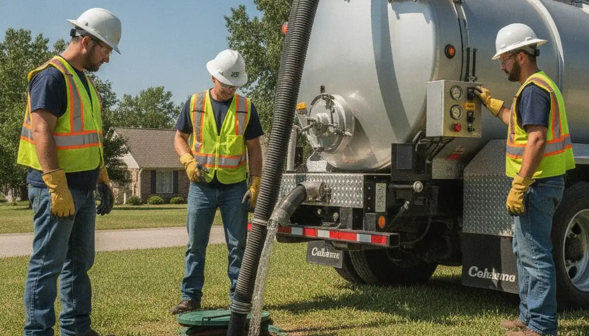 Fort Worth, TX plumber pumping septic tank for reliable septic maintenance service