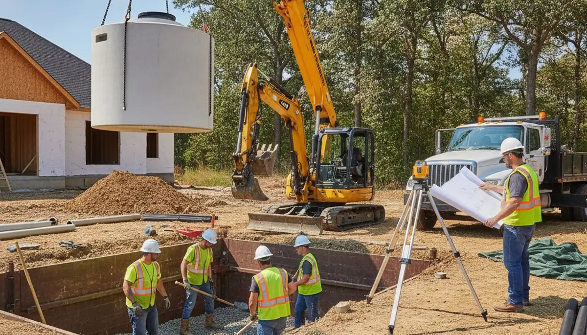 Fort Worth, TX plumbers installing septic tank system for residential plumbing service