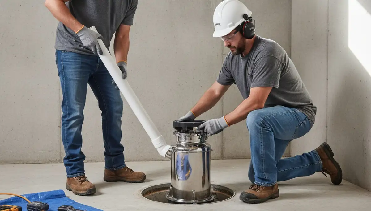 Fort Worth, TX plumber installing a sump pump to protect homes from flooding